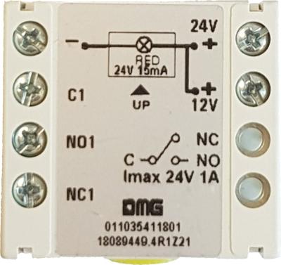 2. Etage, quadratischer Taster, erhaben, rot, Symbol und Rand beleuchtet